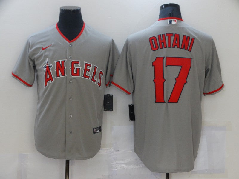Men's Los Angeles Angels Shohei Ohtani #17 Gray Sewn Baseball Jersey1 baseball jersey product view 1