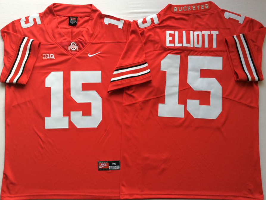 Men's Ohio State Buckeyes Ezekiel Elliott Scarlet Player Game Jersey sports jersey product view 1