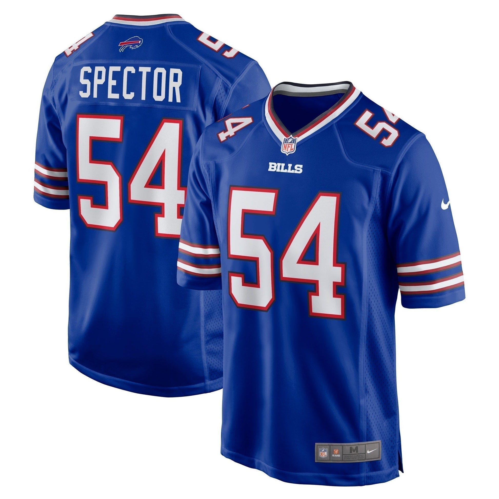 Baylon Spector Buffalo Bills Game Jersey - Royal football jersey product view 1