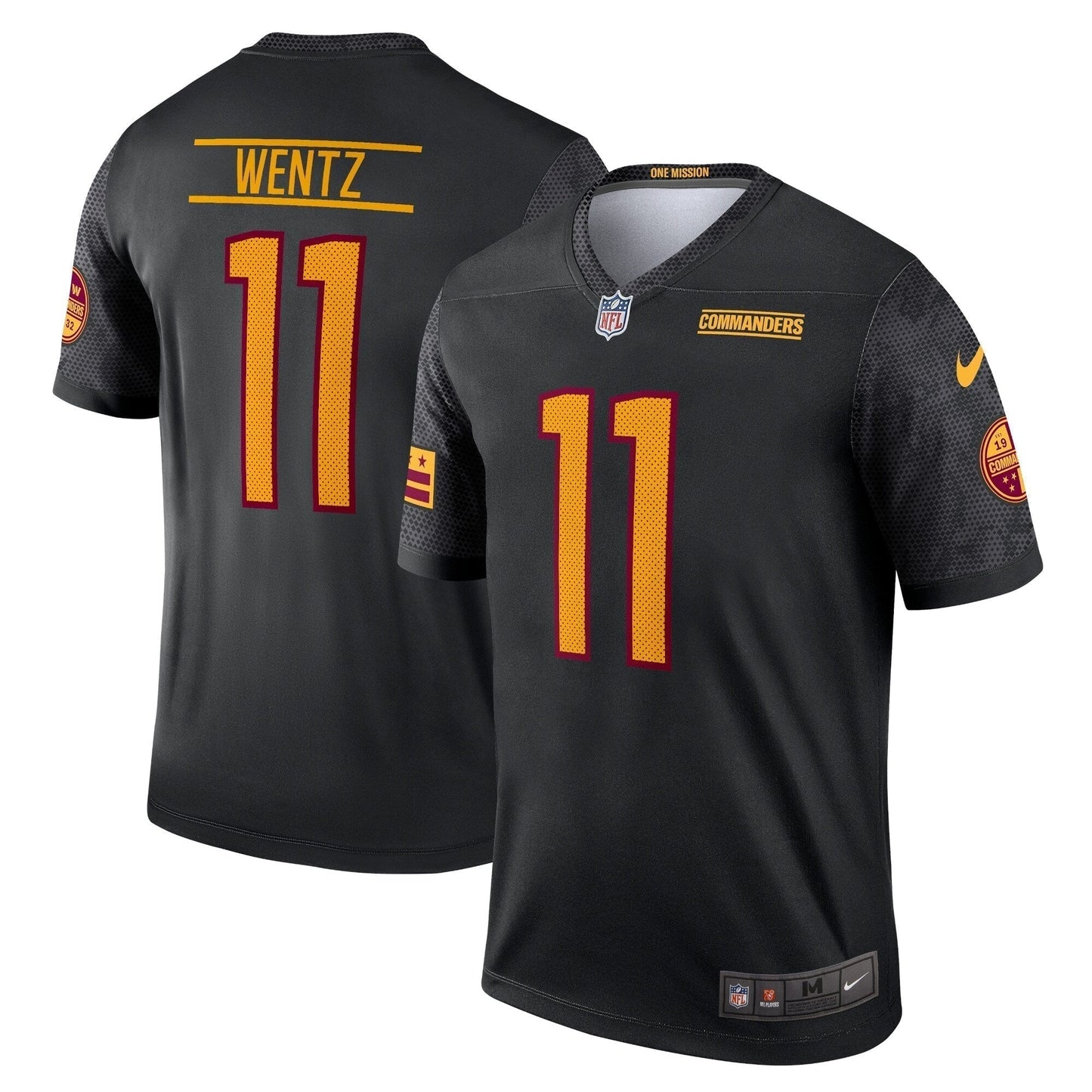 Carson Wentz Washington Commanders Alternate Legend Jersey - Black football jersey product view 1