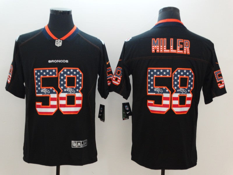 Men's Denver Broncos #58 Von Miller Black Game Jersey1 football jersey product view 1