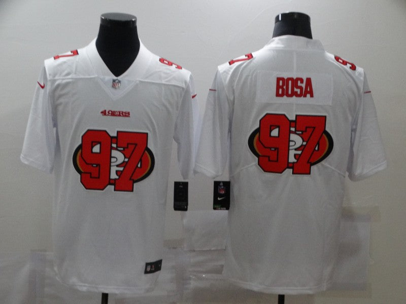 Men's San Francisco 49ers #97 Nick Bosa White Game Player Jersey1 football jersey product view 1