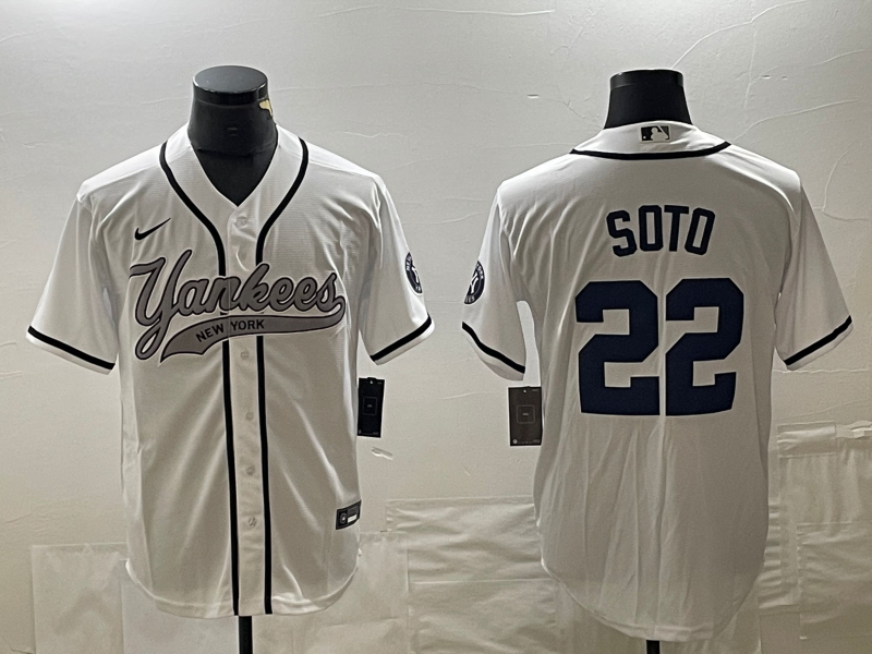 Men's New York Yankees Juan Soto White Player Jersey Joint Edition baseball jersey product view 1