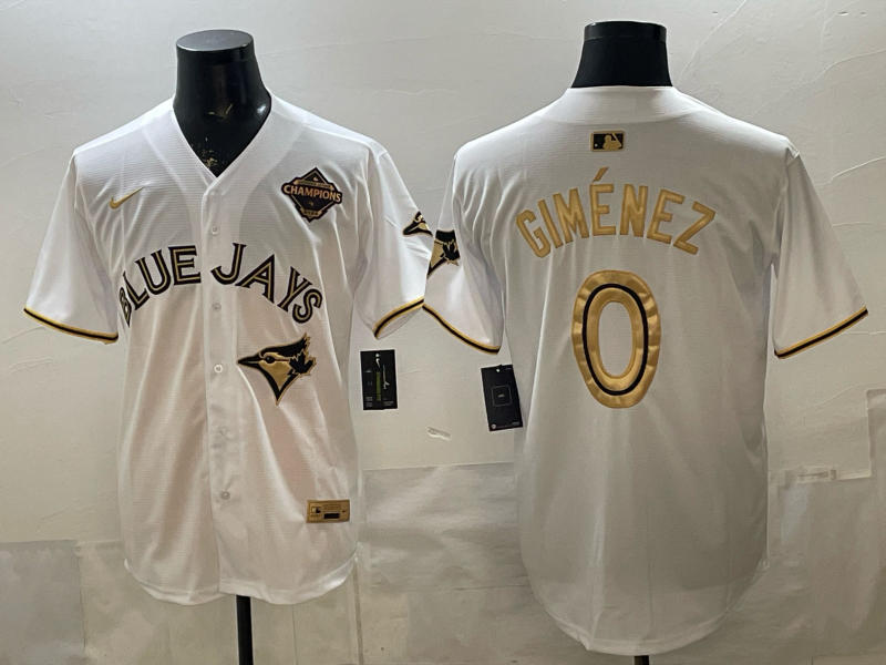 Men's Toronto Blue Jays Andres Gimenez #0 White Replica Player Jersey baseball jersey product view 1