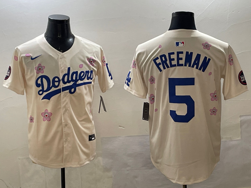 Men's Los Angeles Dodgers Freddie Freeman Cream Alternate Team Jersey baseball jersey product view 1