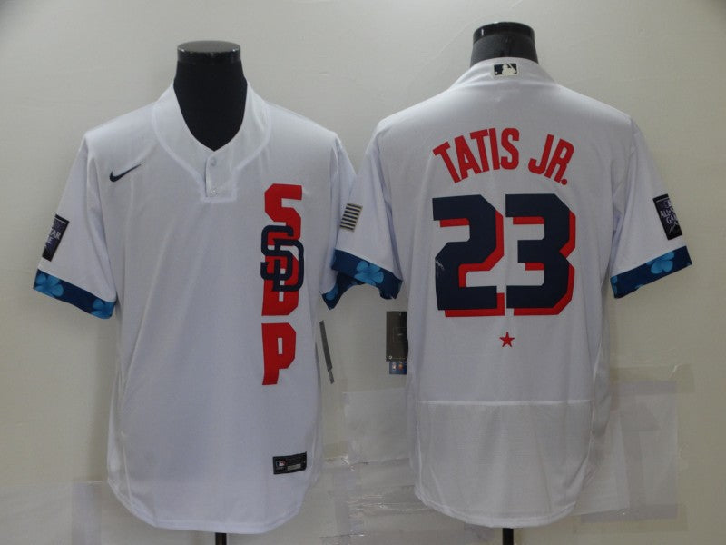 Men's San Diego Padres Fernando Tatis Jr. White ALL STAR Player Jersey baseball jersey product view 1