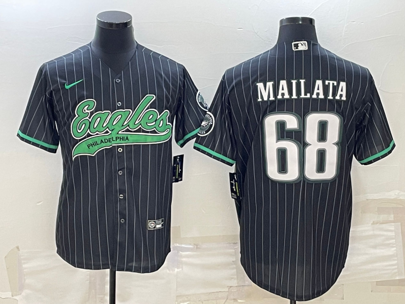 Men's Philadelphia Eagles Jordan Mailata #68 Black Player Jersey1 Joint Edition basketball jersey product view 1