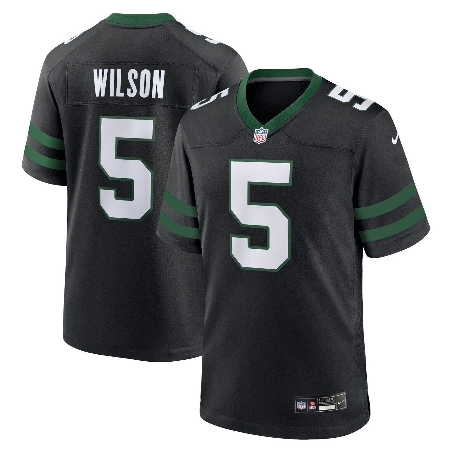 Garrett Wilson New York Jets Alternate Game Jersey - Legacy Black football jersey product view 1