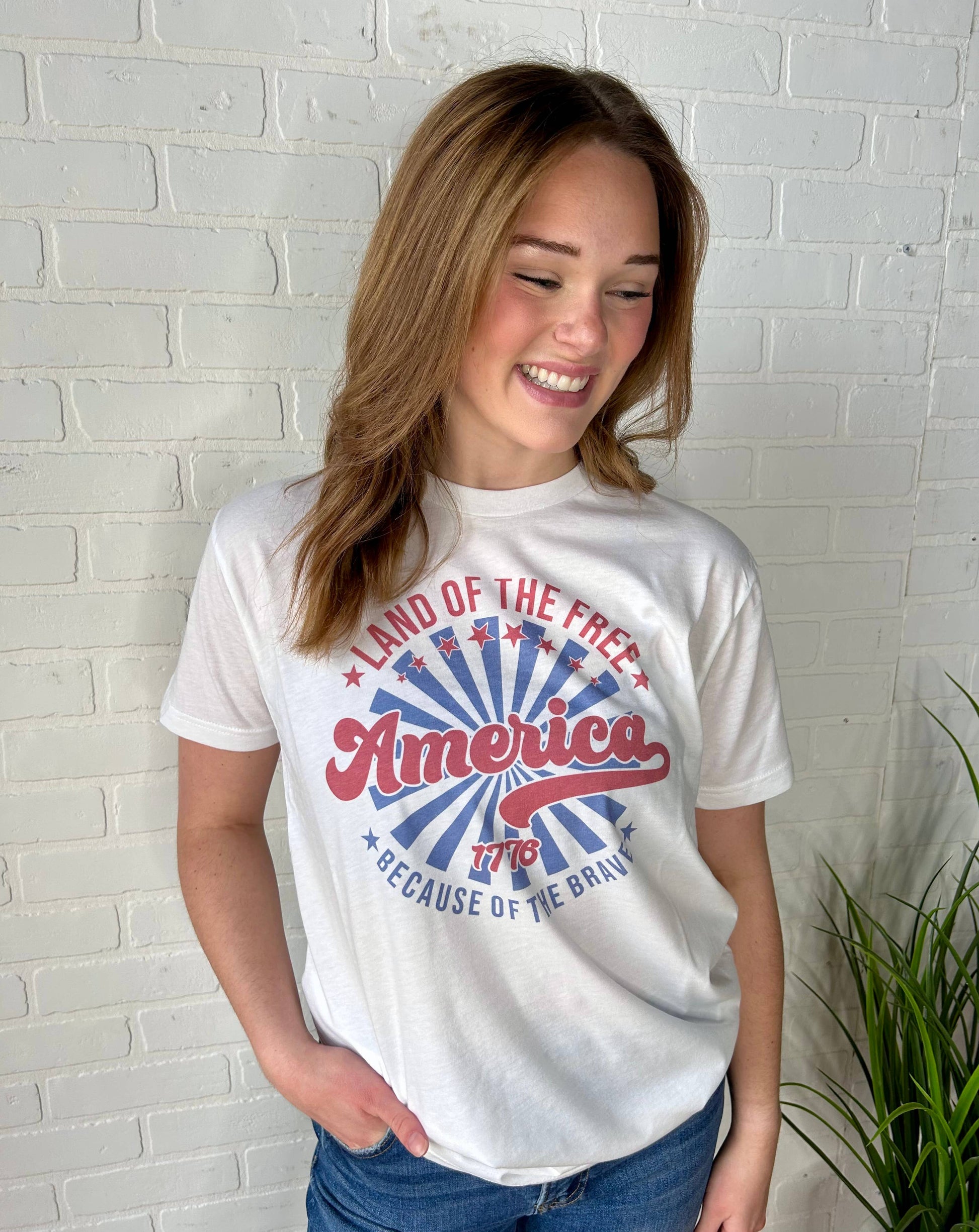 Land of the Free Graphic Tee Unisex T-shirt, Sweatshirt, Hoodie, Long Sleeve Tee - T-Shirt, Sweatshirt, Hoodie