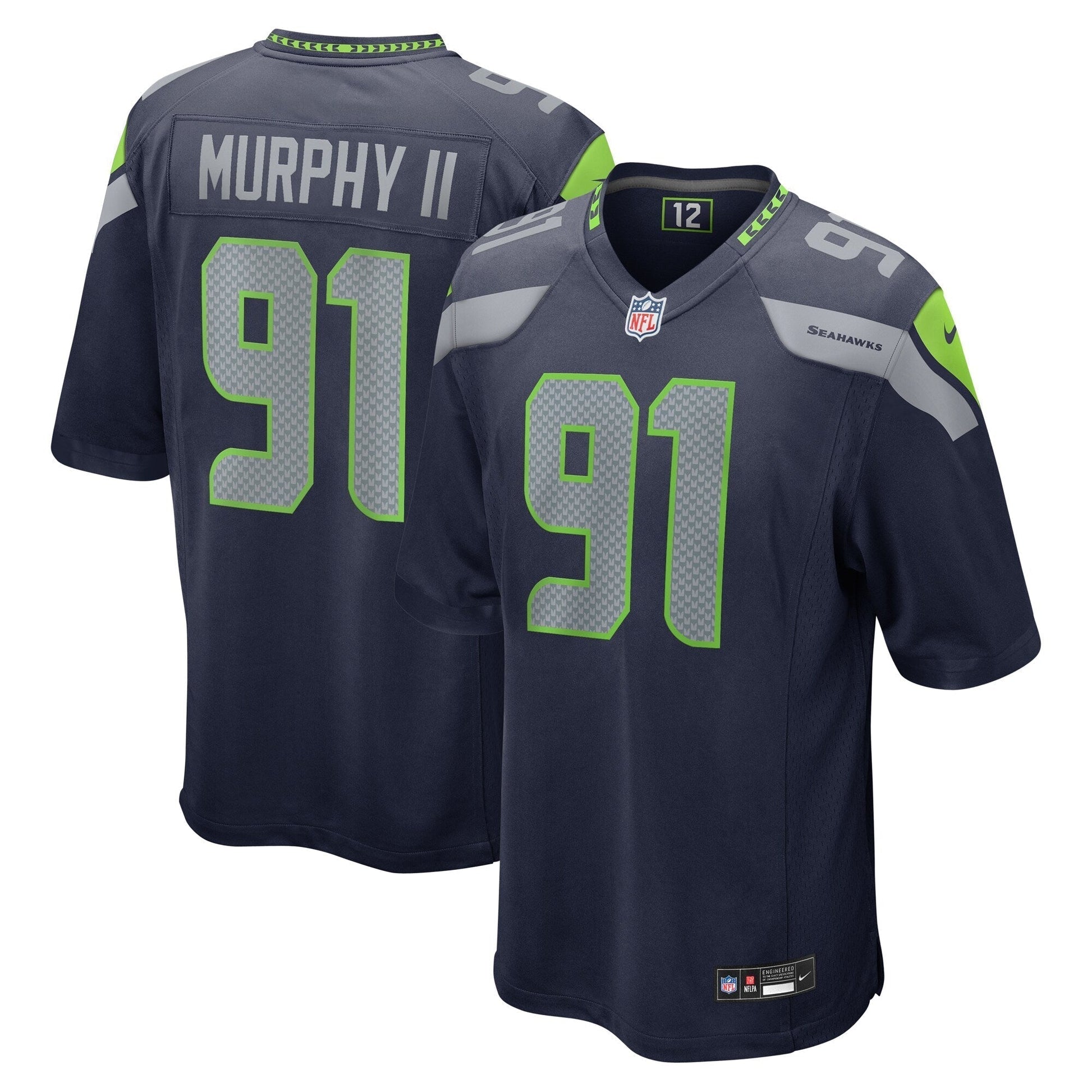Byron Murphy II Seattle Seahawks Game Jersey - College Navy football jersey product view 1