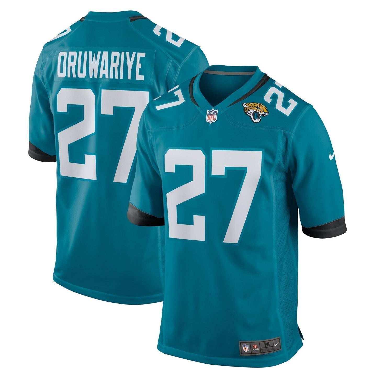 Amani Oruwariye Jacksonville Jaguars Game Jersey - Teal football jersey product view 1