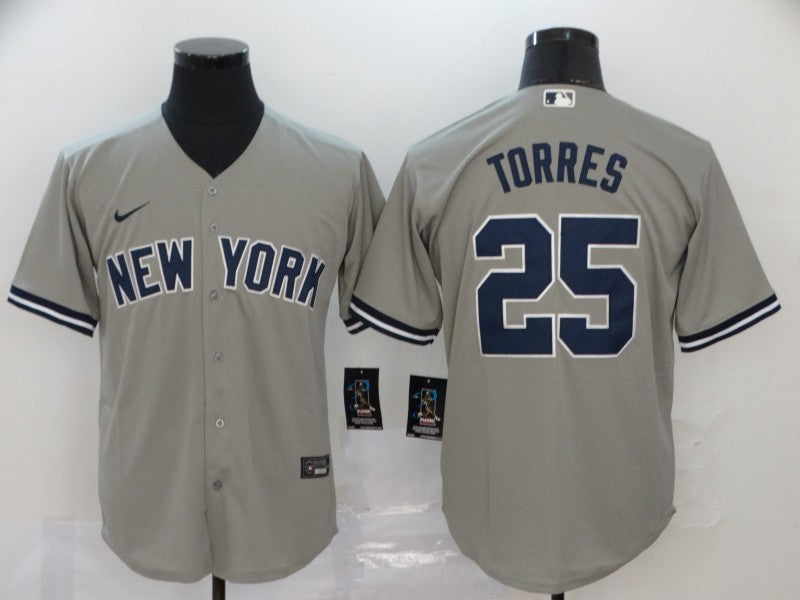 Men's New York Yankees Gleyber Torres Gray Replica Baseball Jersey baseball jersey product view 1