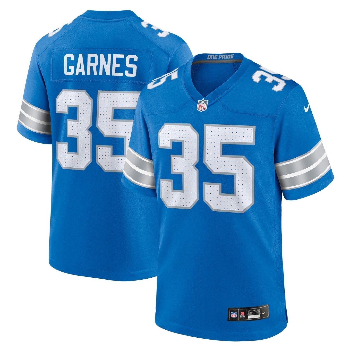 Chelen Garnes Detroit Lions Game Jersey - Blue football jersey product view 1