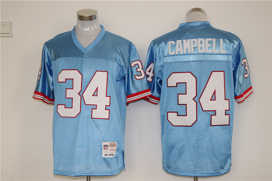 Men's Tennessee Oilers Earl Campbell Light Blue Legacy Replica Jersey hockey jersey product view 1