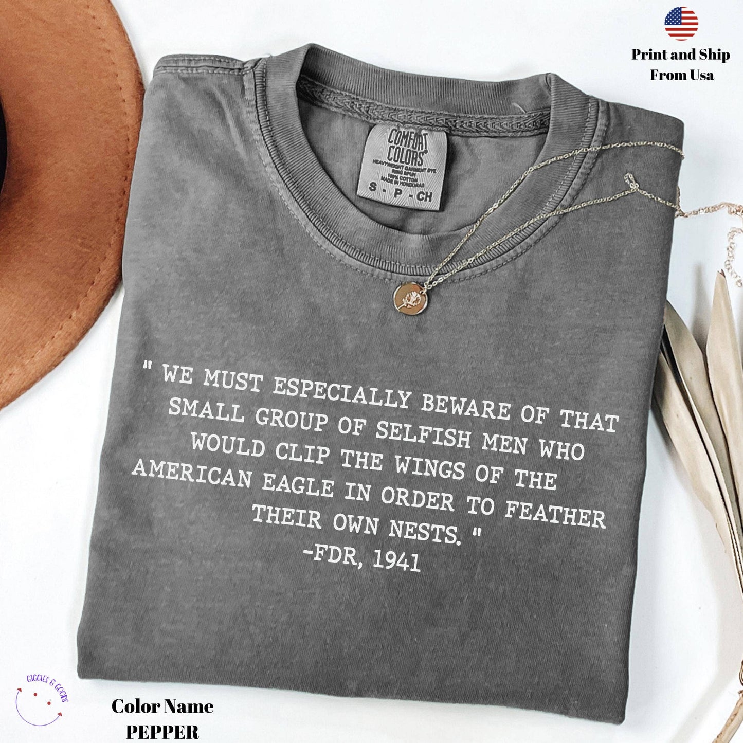 Comfort Colors Fdr Quote Political Protest Tee Unisex T-shirt, Sweatshirt, Hoodie, Long Sleeve Tee - T-Shirt, Sweatshirt, Hoodie