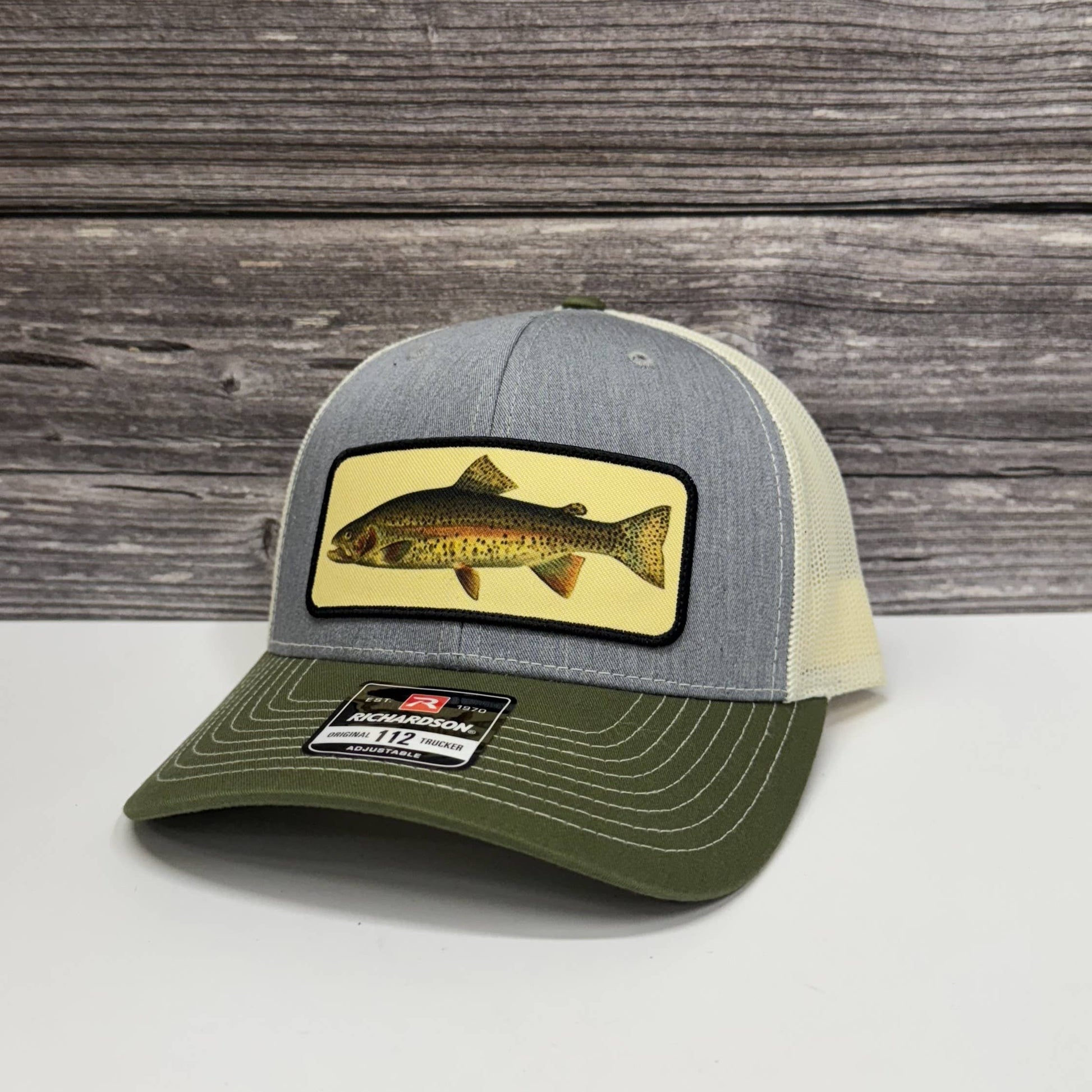 Rainbow Trout Woven Patch Hat  208Tees Unisex T-shirt, Sweatshirt, Hoodie, Long Sleeve Tee - T-Shirt, Sweatshirt, Hoodie