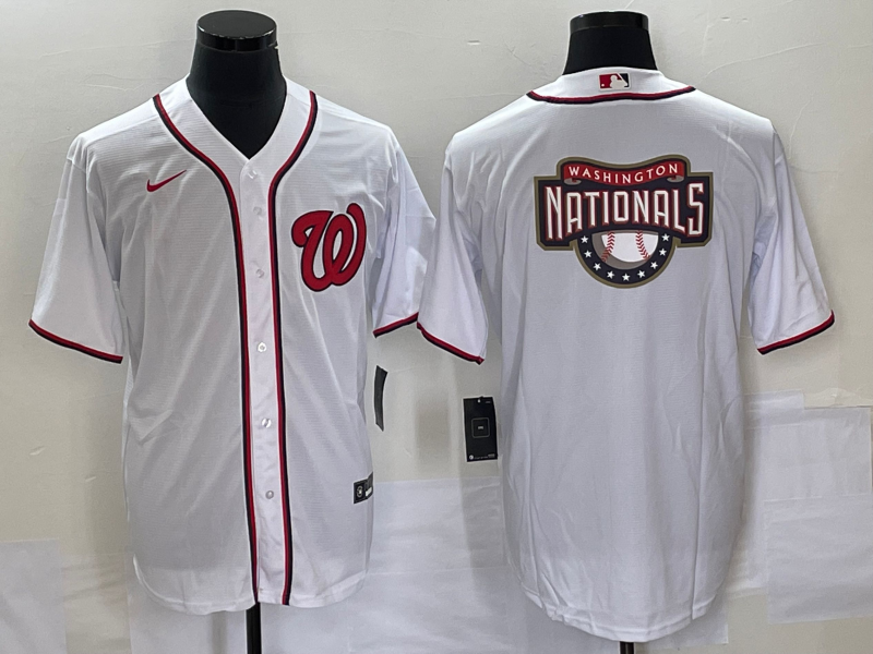 Men's Washington Nationals White Home Replica Team Jersey1 baseball jersey product view 1