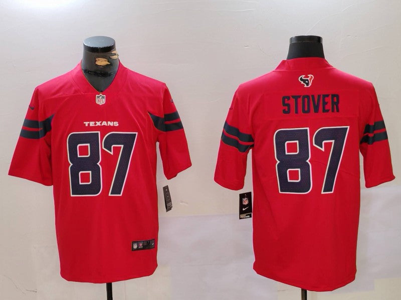 Men's Houston Texans Cade Stover Red Alternate Game Jersey football jersey product view 1