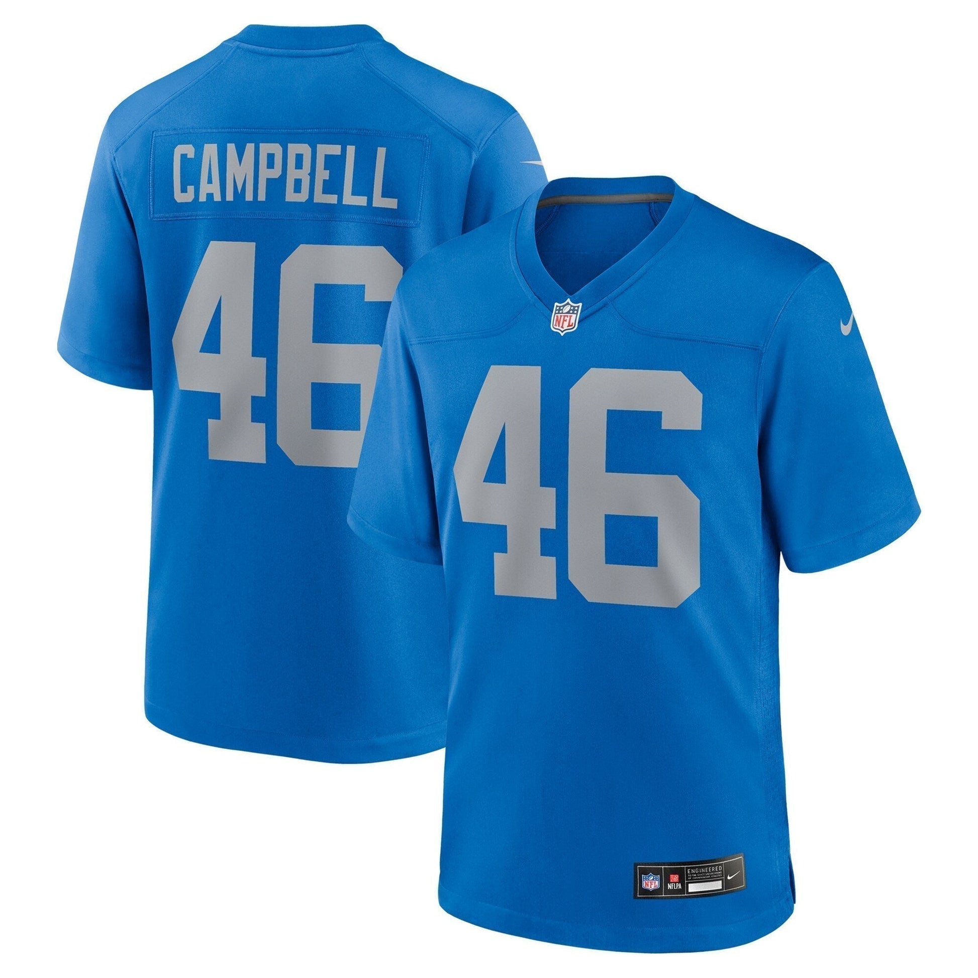 Jack Campbell Detroit Lions Alternate Game Jersey - Blue football jersey product view 1