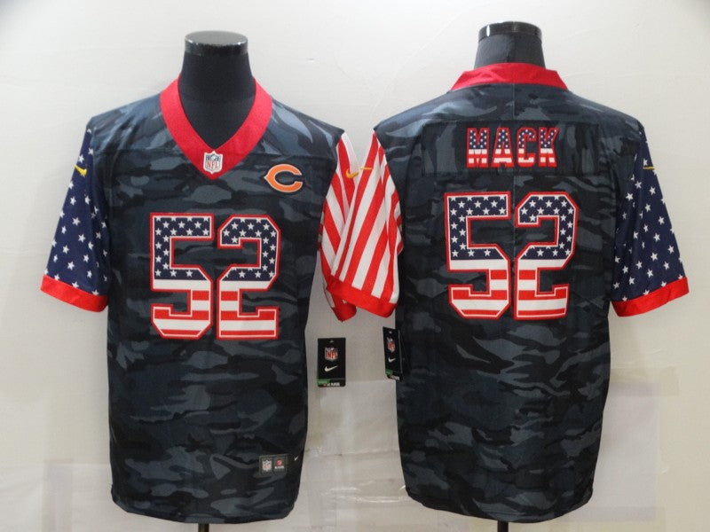 Men's Chicago Bears Khalil Mack #52 Gray Camouflage Game Player Jersey1 football jersey product view 1