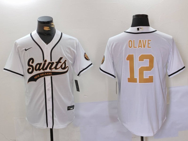 Men's New Orleans Saints Chris Olave White Player Jersey football jersey product view 1