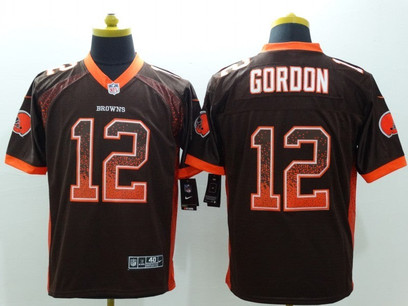 Men's Cleveland Browns Josh Gordon #12 Brown Game Jersey1 football jersey product view 1