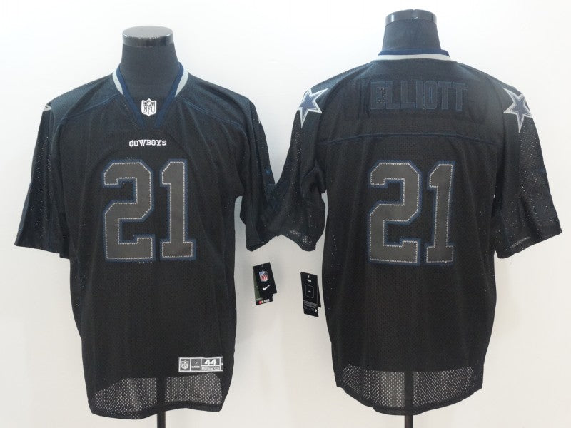 Men's Dallas Cowboys Ezekiel Elliott #21 Black Authentic Player Jersey1 football jersey product view 1
