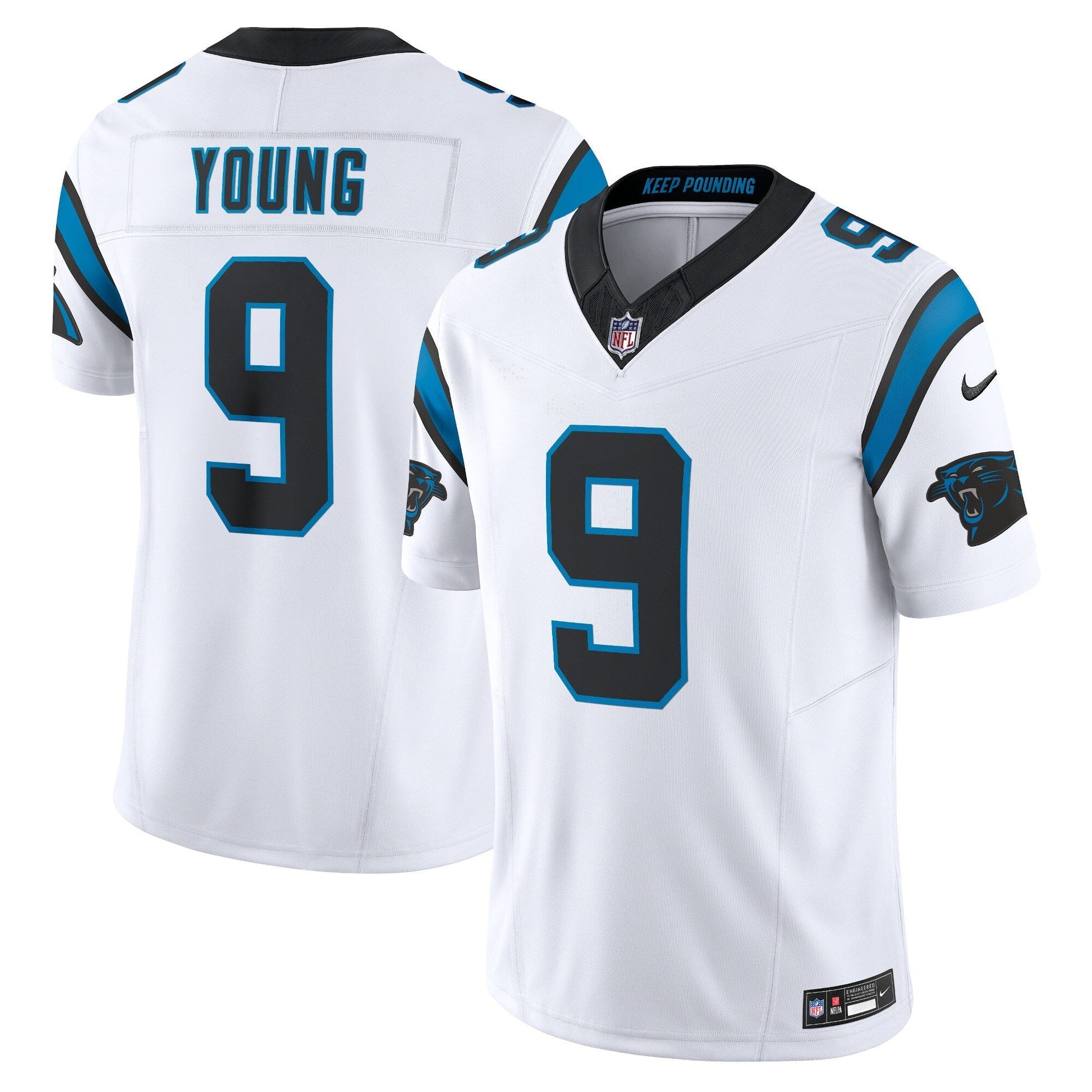 Carolina Panthers Bryce Young White Vapor F.U.S.E. Limited Jersey football jersey product view 1