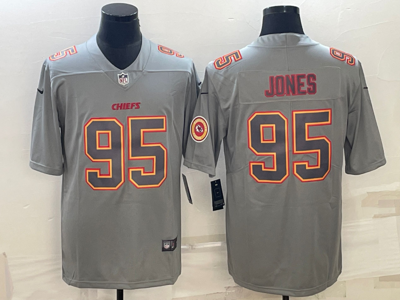 Men's Kansas City Chiefs Chris Jones #95 Grey Game Jersey1 football jersey product view 1