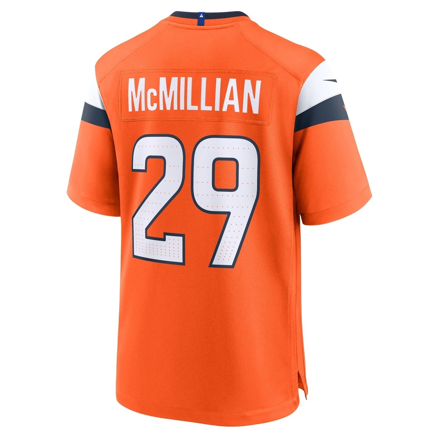 Ja'Quan McMillian Denver Broncos Team Game Jersey - Orange football jersey product view 3