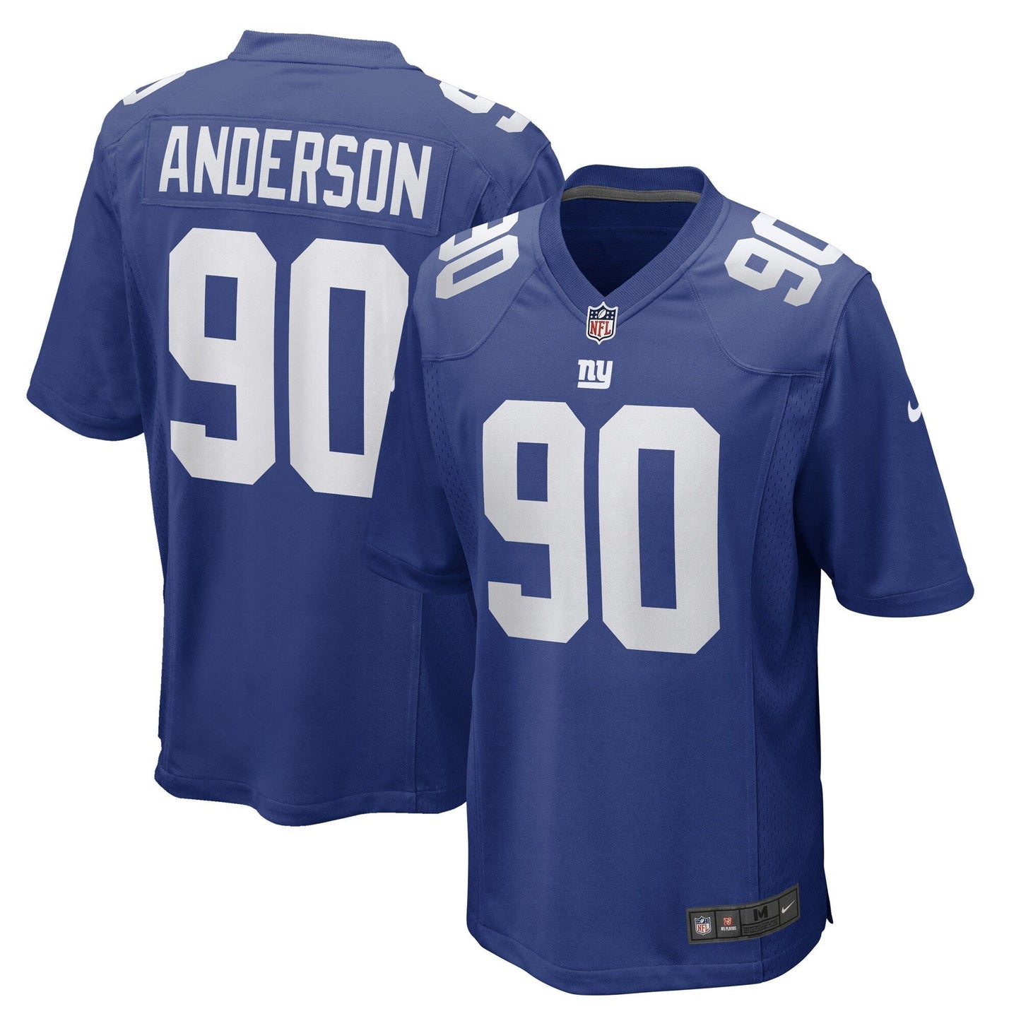 Ryder Anderson New York Giants Game Jersey - Royal football jersey product view 1