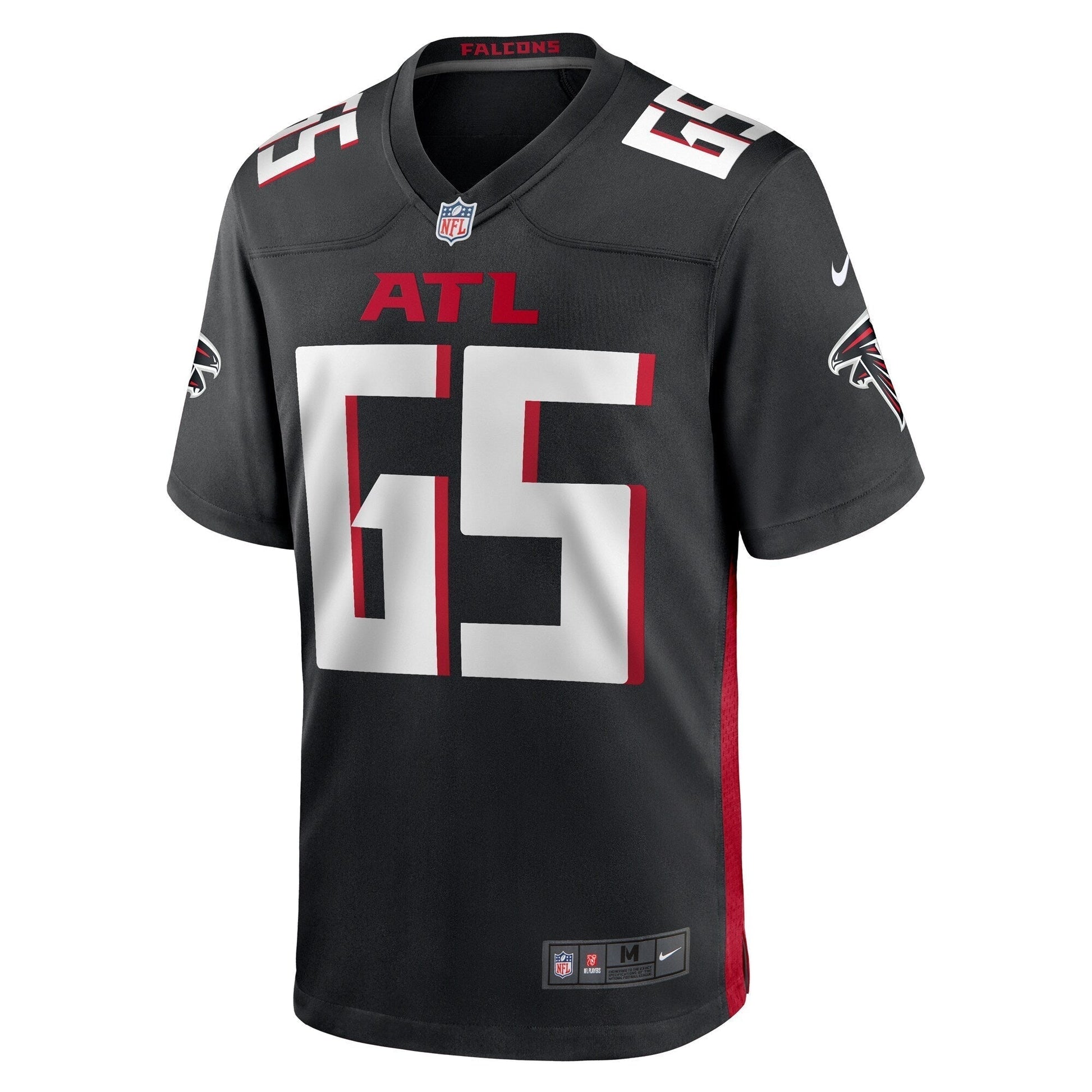 Matthew Bergeron Atlanta Falcons Team Game Jersey - Black football jersey product view 2