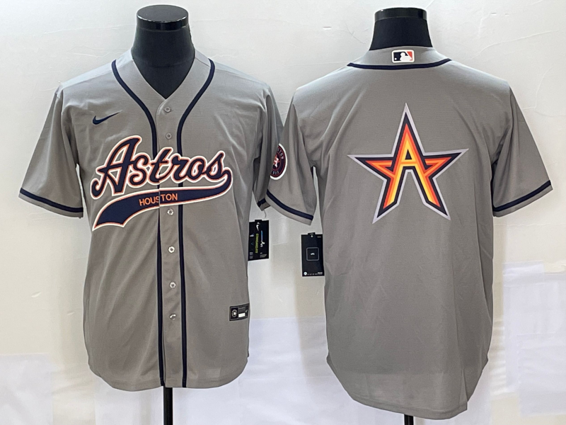 Men's Houston Astros Gray Alternate Replica Jersey1 Joint Edition baseball jersey product view 1