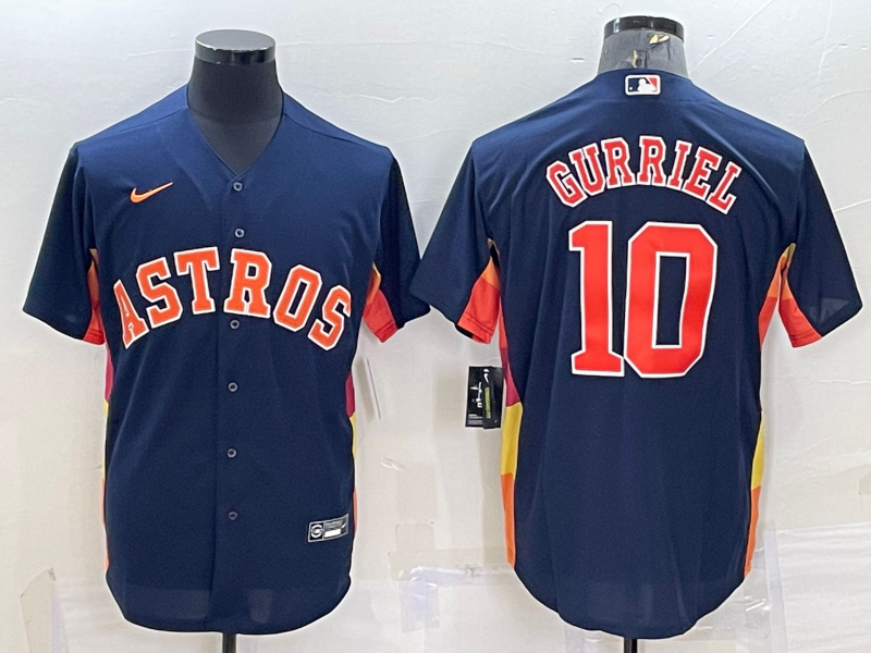 Men's Houston Astros Yuli Gurriel Navy Alternate Replica Player Name Jersey baseball jersey product view 1