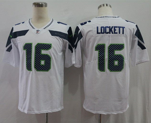 Men's Seattle Seahawks Tyler Lockett White Game Jersey football jersey product view 1