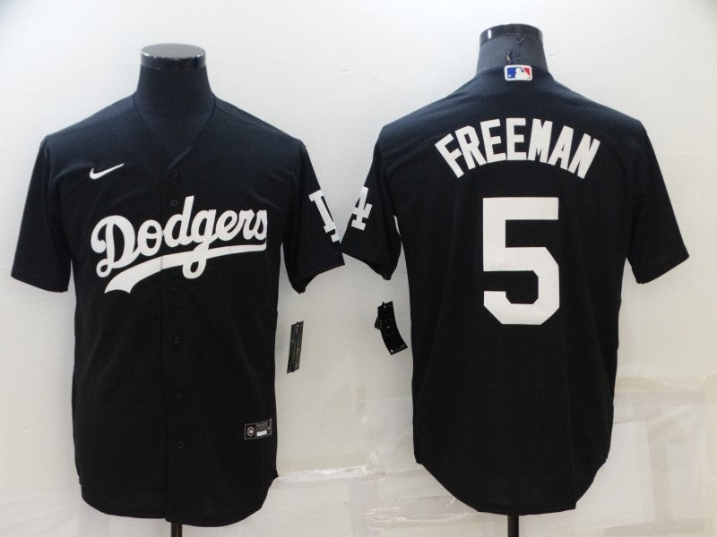 Men's Los Angeles Dodgers Freddie Freeman Black Replica Baseball Jersey baseball jersey product view 1