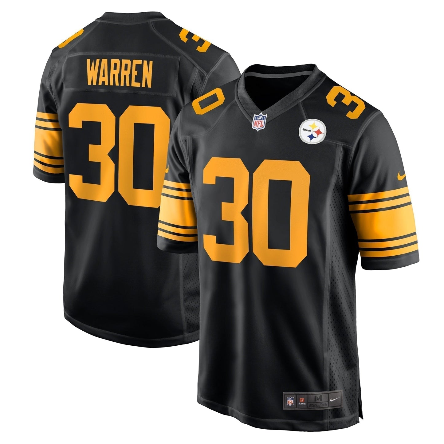 Jaylen Warren Pittsburgh Steelers Alternate Game Jersey - Black football jersey product view 1
