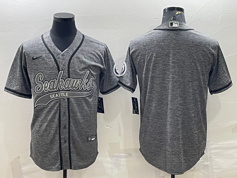 Men's Seattle Seahawks Gray Game Blank Jersey1 football jersey product view 1