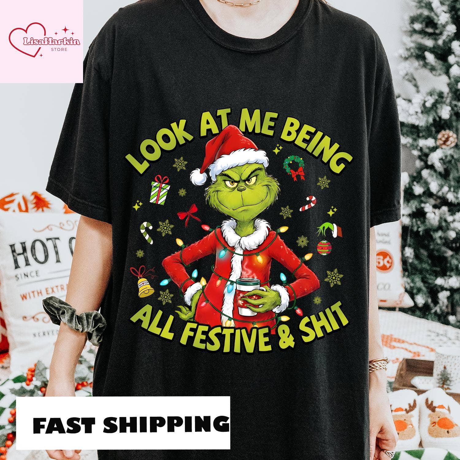 Merry Grinchmas 2025 Santa Tee Funny Christmas Shirt Unisex T-shirt, Sweatshirt, Hoodie, Long Sleeve Tee - T-Shirt, Sweatshirt, Hoodie