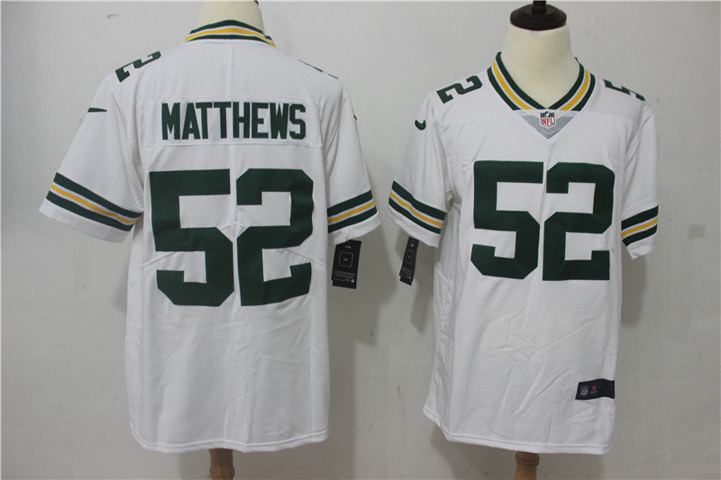 Men's Green Bay Packers Clay Matthews White Game Player Jersey football jersey product view 1