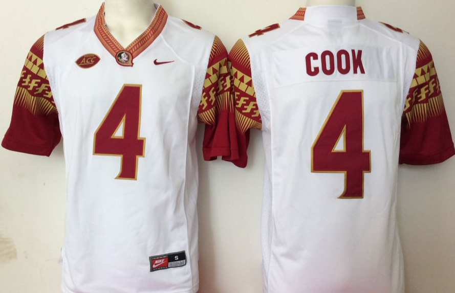 Men's Florida State Seminoles Dalvin Cook White Player Game Jersey sports jersey product view 1