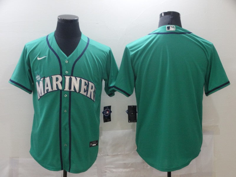 Men's Seattle Mariners Aqua Alternate Replica Blank Jersey1 baseball jersey product view 1