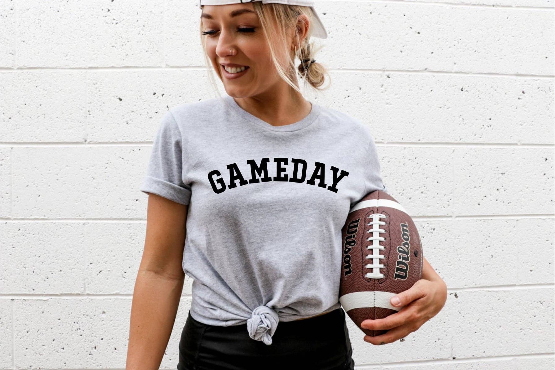 Gameday Varsity Font Grey Football Trendy Graphic Tee Unisex T-shirt, Sweatshirt, Hoodie, Long Sleeve Tee - T-Shirt, Sweatshirt, Hoodie