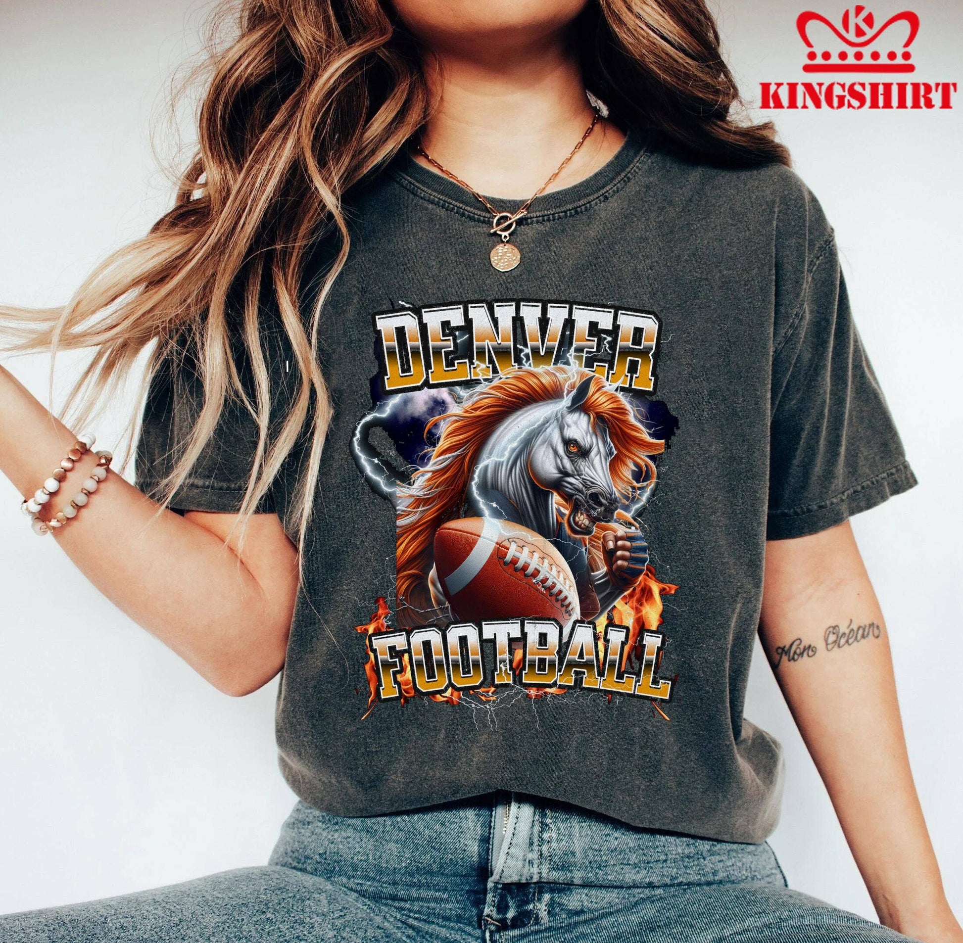Unique Denver Football Team Logo Retro Sublimation Shirt Unisex T-shirt, Sweatshirt, Hoodie, Long Sleeve Tee - T-Shirt, Sweatshirt, Hoodie