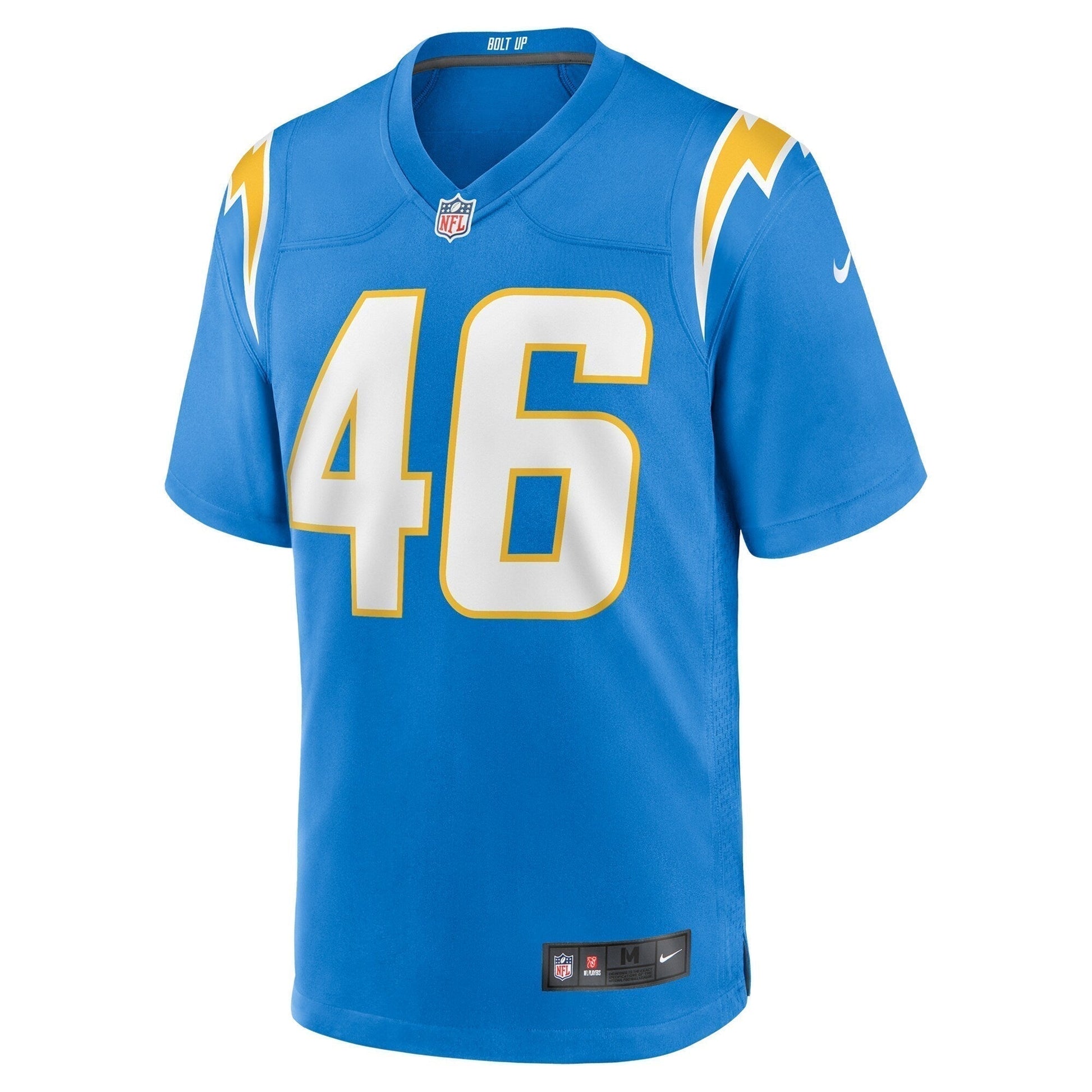 Praise Olatoke Los Angeles Chargers Team Game Jersey - Powder Blue football jersey product view 2