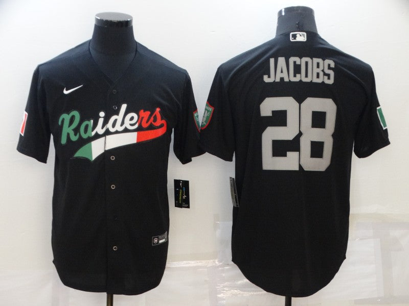 Men's Las Vegas Raiders Josh Jacobs Black Team Game Jersey Joint Edition football jersey product view 1