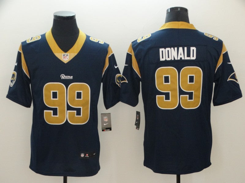 Men's Los Angeles Rams Aaron Donald Navy Game Jersey football jersey product view 1