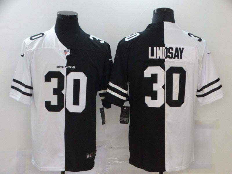 Men's Denver Broncos Phillip Lindsay #30 Black/White Game Jersey1 football jersey product view 1