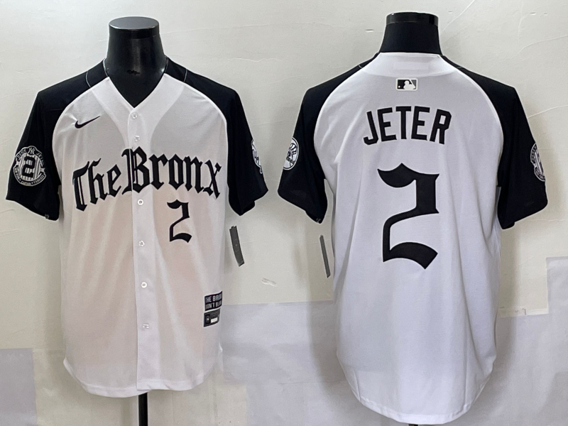 Men's New York Yankees Derek Jeter #2 White Alternate Player Jersey baseball jersey product view 1