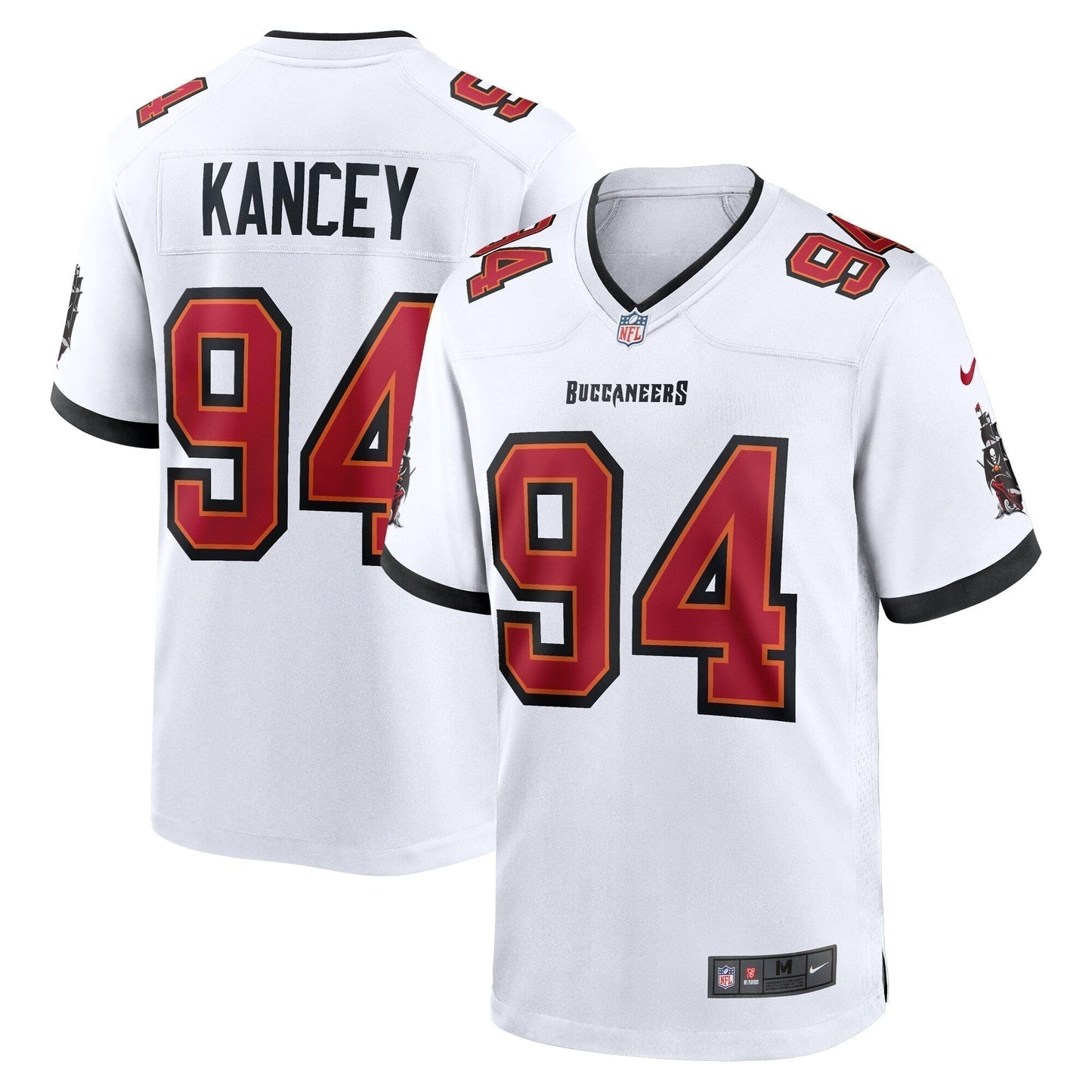 Calijah Kancey Tampa Bay Buccaneers Game Jersey - White football jersey product view 1